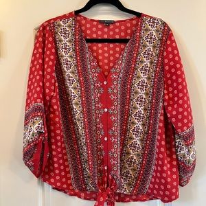 West Kei knotted blouse from Stitch Fix, size M